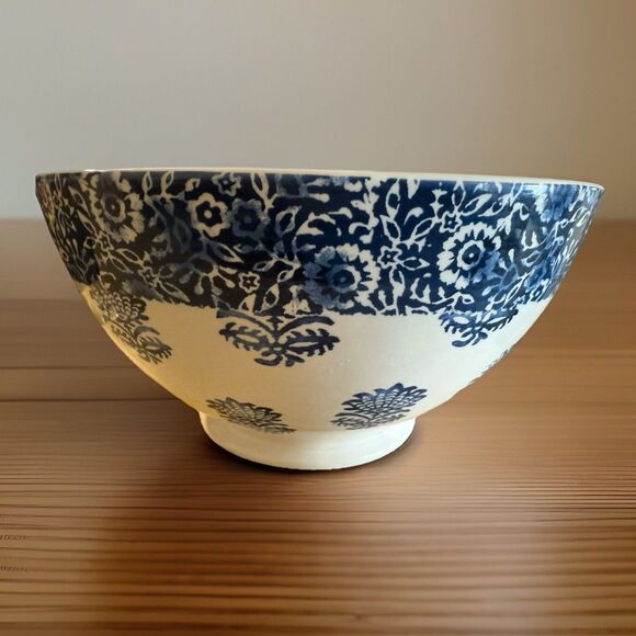 Vintage Blue And White PIER 1 Bowl 10 Inch Designed by Gudari - Picture 5 of 11